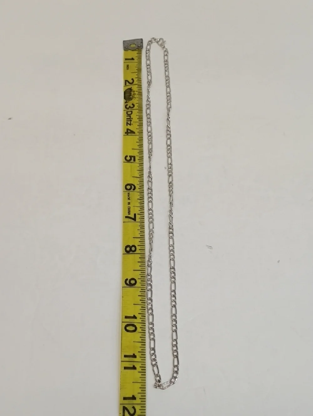 Silver Tone Figaro Chain Necklace Classic Link Layering Chain